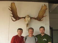 Drs Mitch Dan Bob with moose